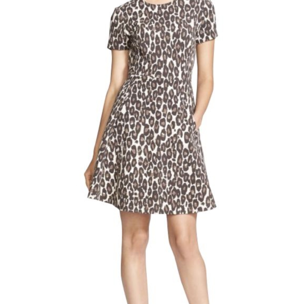 kate spade Autumn Leopard Fit and Flare Dress Size 2